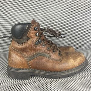 Vintage Red Wing Shoes Work Boots Mens 8 D Brown Leather Lace Up Made In USA